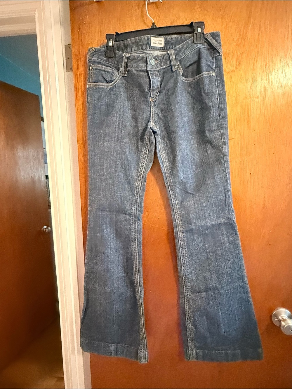 Free People Women’s Mid-Rise Bootcut Jeans - Dark blue